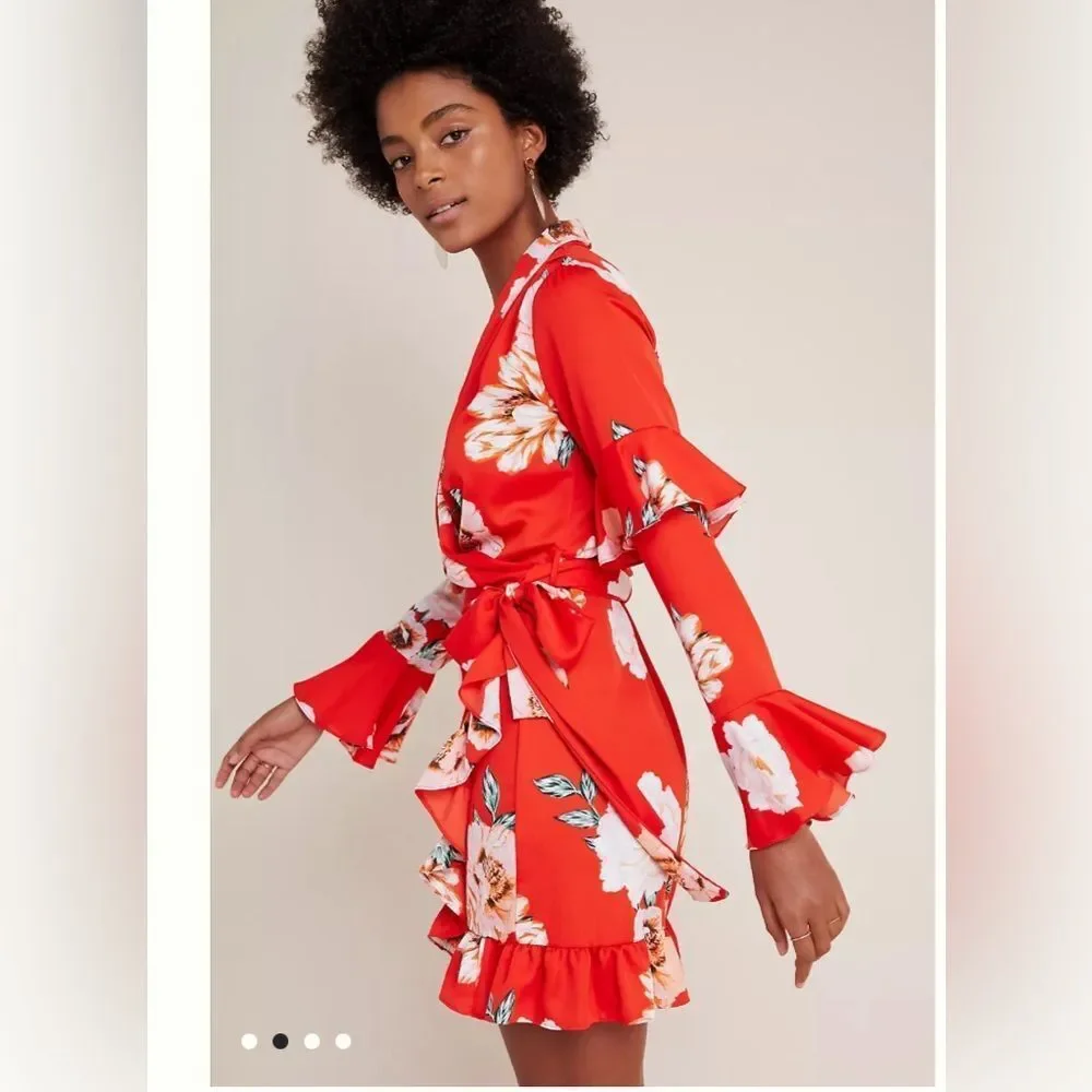 MISA LOS ANGELES
Wrap dress with flowers Skylar |Red|NWT|Size S - Picture 4 of 4
